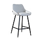 Barhocker Lova grau recycelter Stoff 68 cm