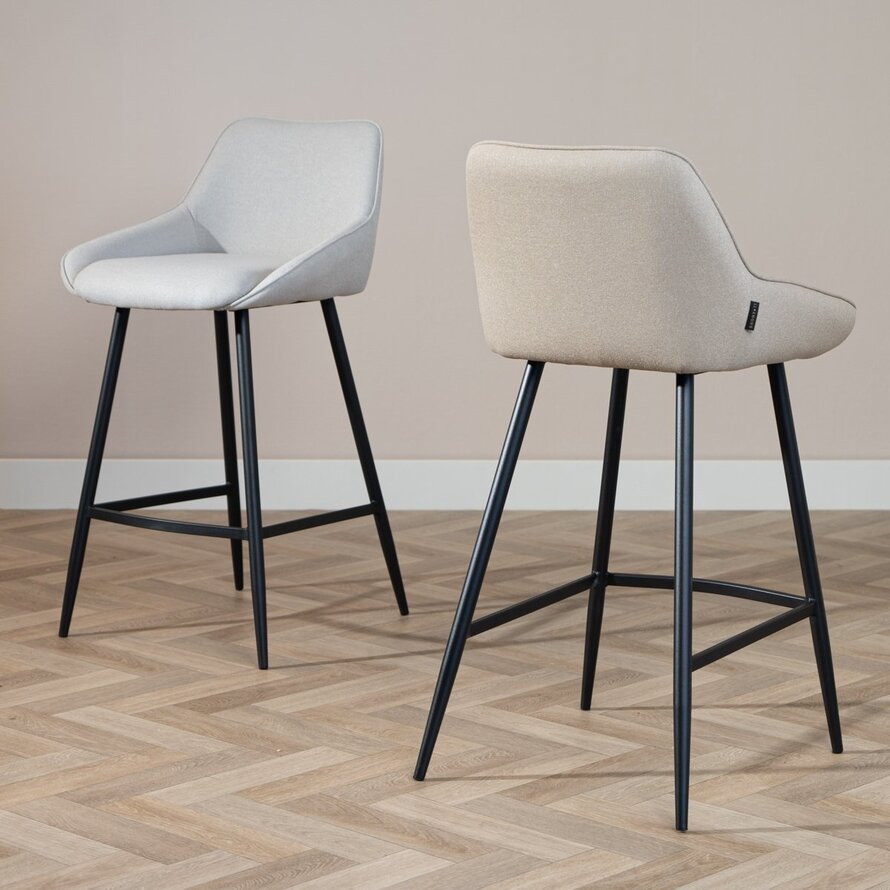 Barhocker Lova taupe recycelter Stoff 68 cm