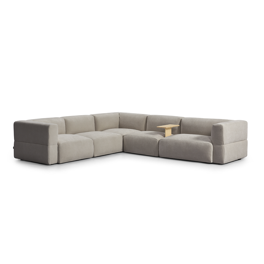 Ecksofa 6-Sitzer Karla Stoff taupe