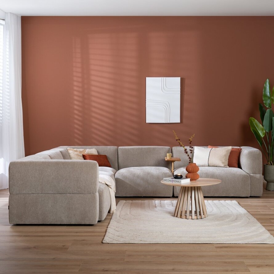 Ecksofa 6-Sitzer Karla Stoff taupe