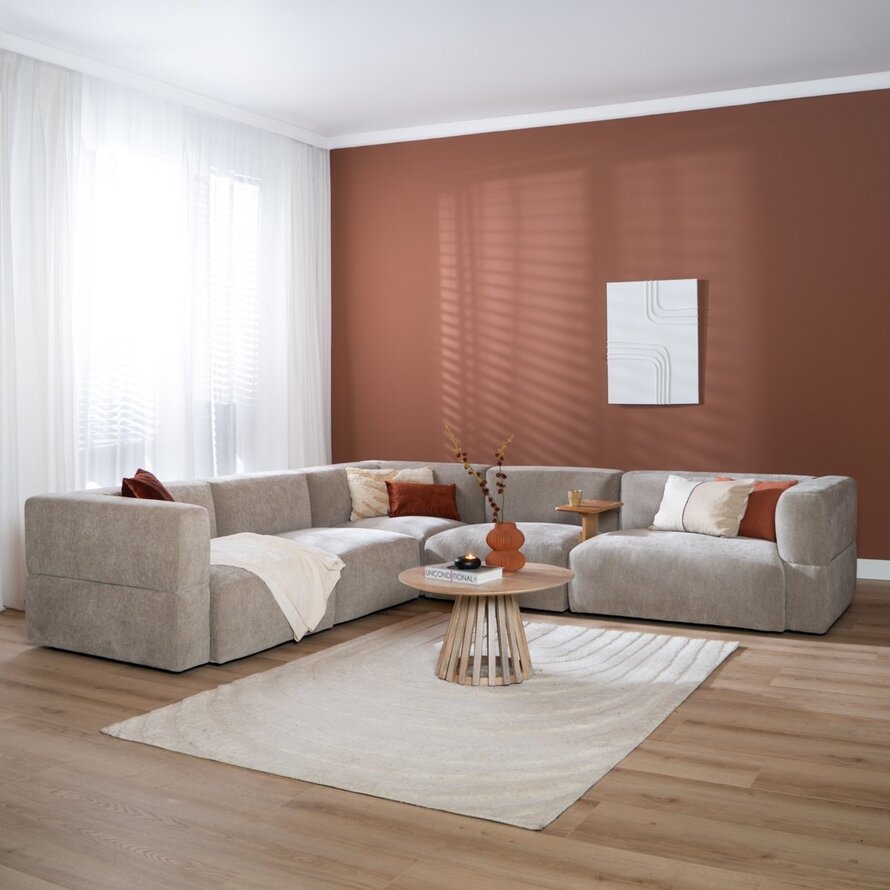 Ecksofa 6-Sitzer Karla Stoff taupe