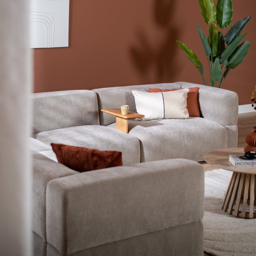 Ecksofa 6-Sitzer Karla Stoff taupe