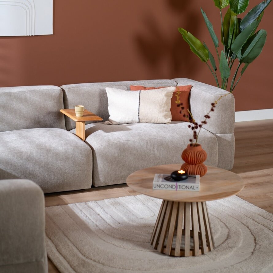 Ecksofa 6-Sitzer Karla Stoff taupe