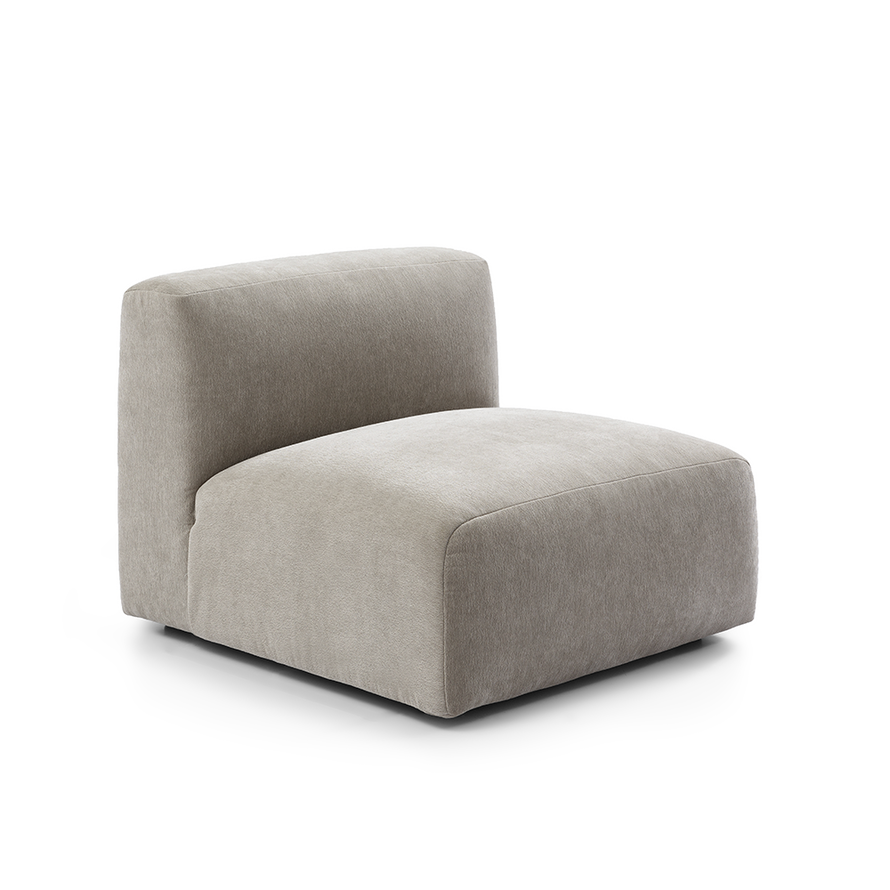 Sofa 3-Sitzer Karla Stoff taupe links