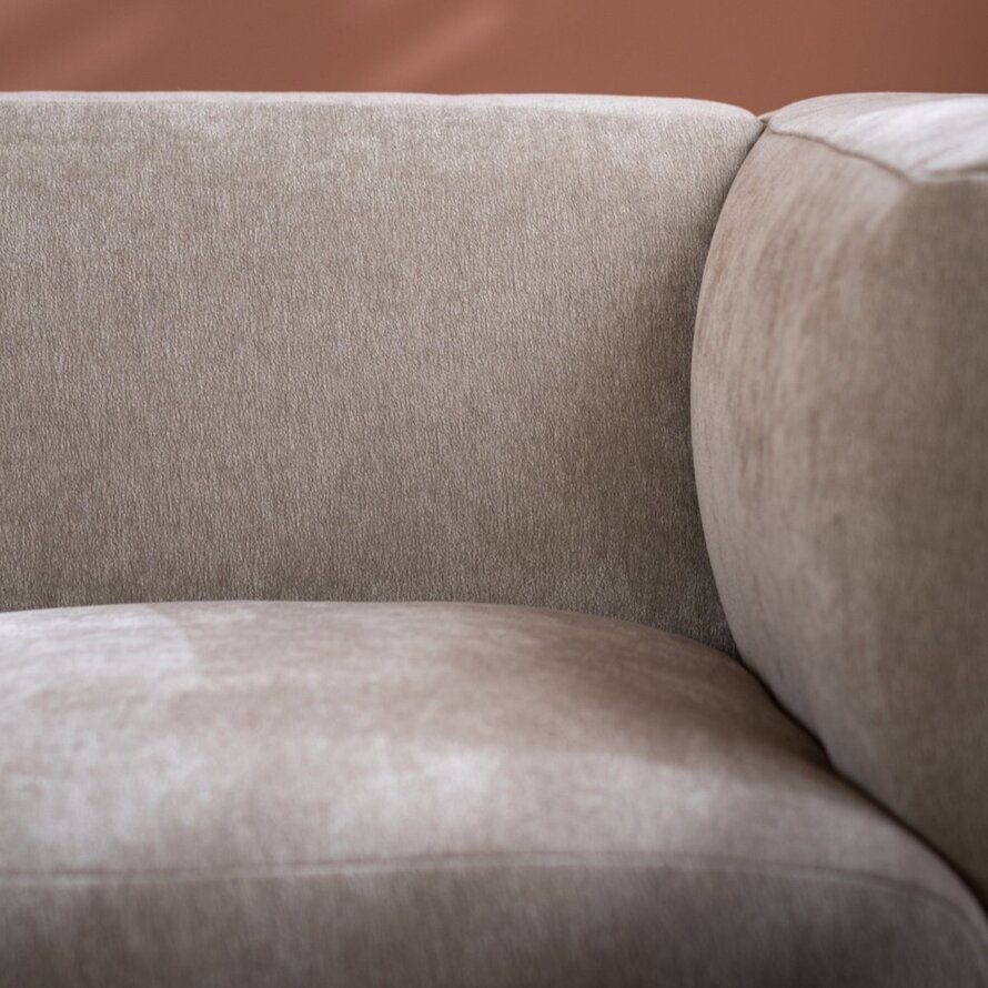 Sofa 3-Sitzer Karla Stoff taupe links