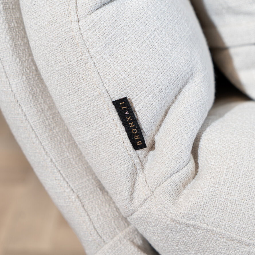 Sessel mit Hocker Cristo Leinen drehbar Off white