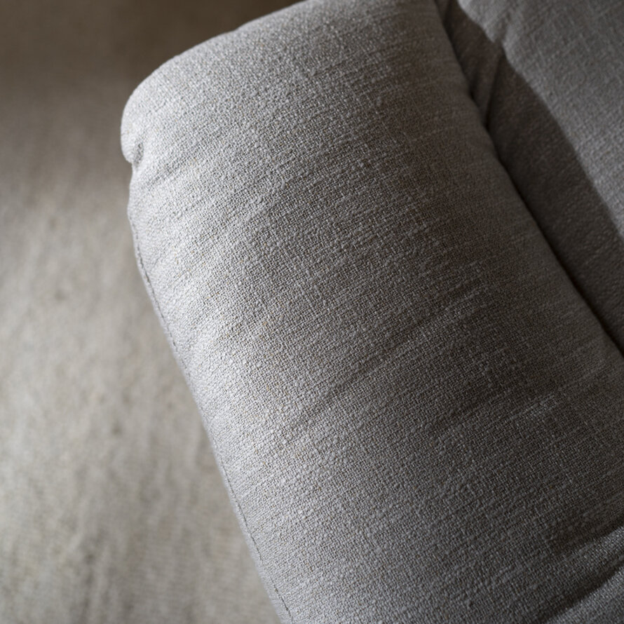 Sessel mit Hocker Cristo Leinen drehbar taupe