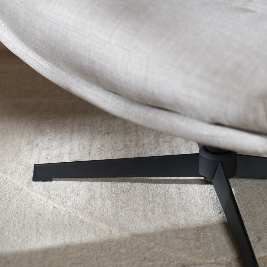 Sessel mit Hocker Cristo Leinen drehbar taupe
