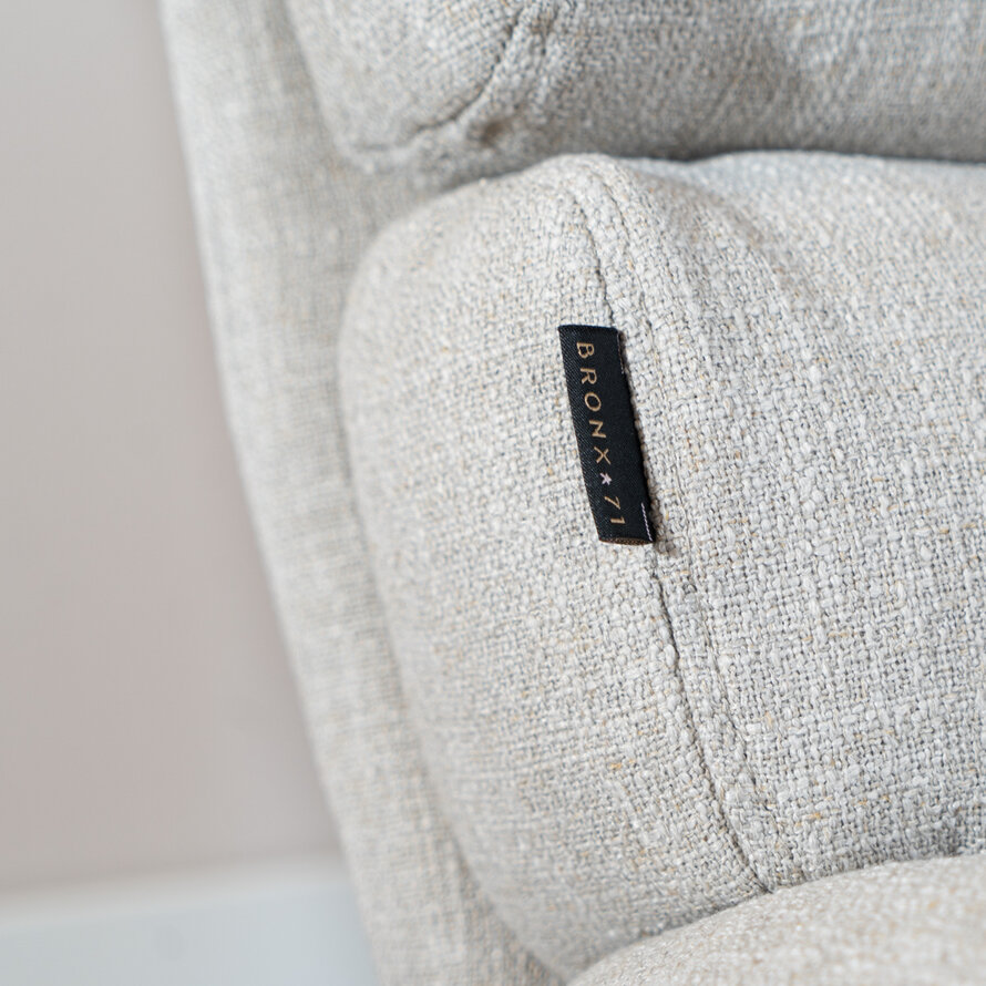 Sessel mit Hocker Palma Leinen drehbar taupe