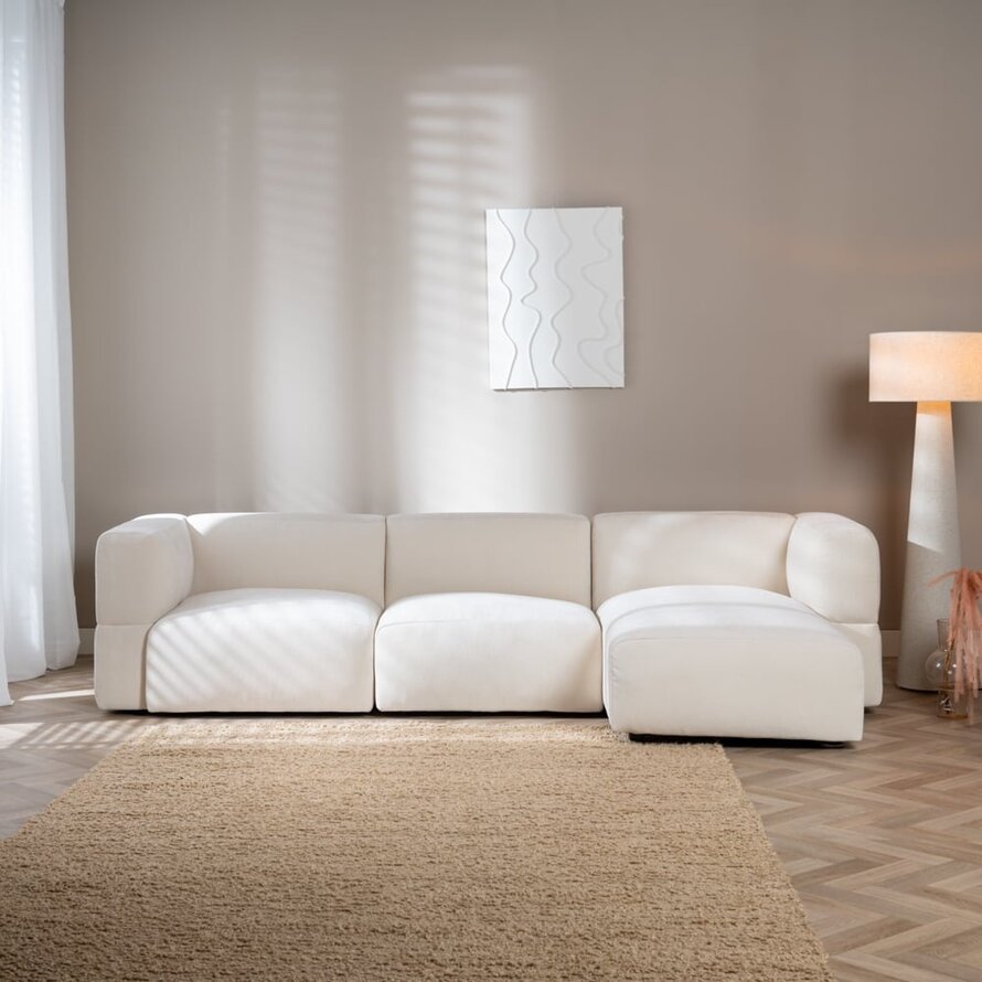 Sofa 3-Sitzer Karla Stoff weiß rechts