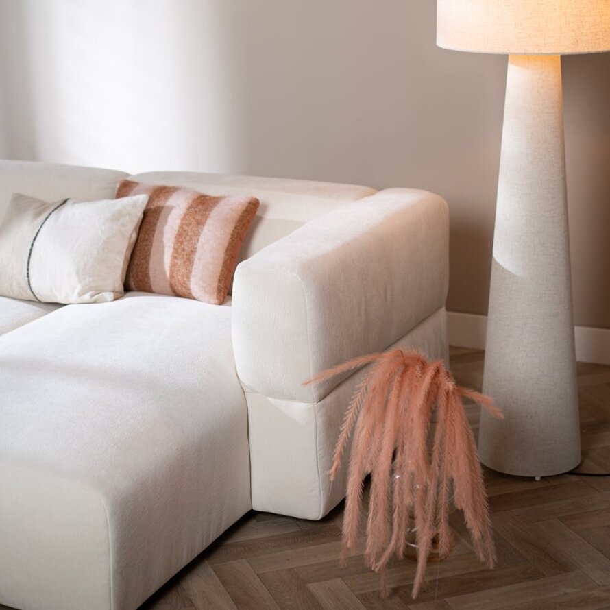 Sofa 3-Sitzer Karla Stoff weiß rechts
