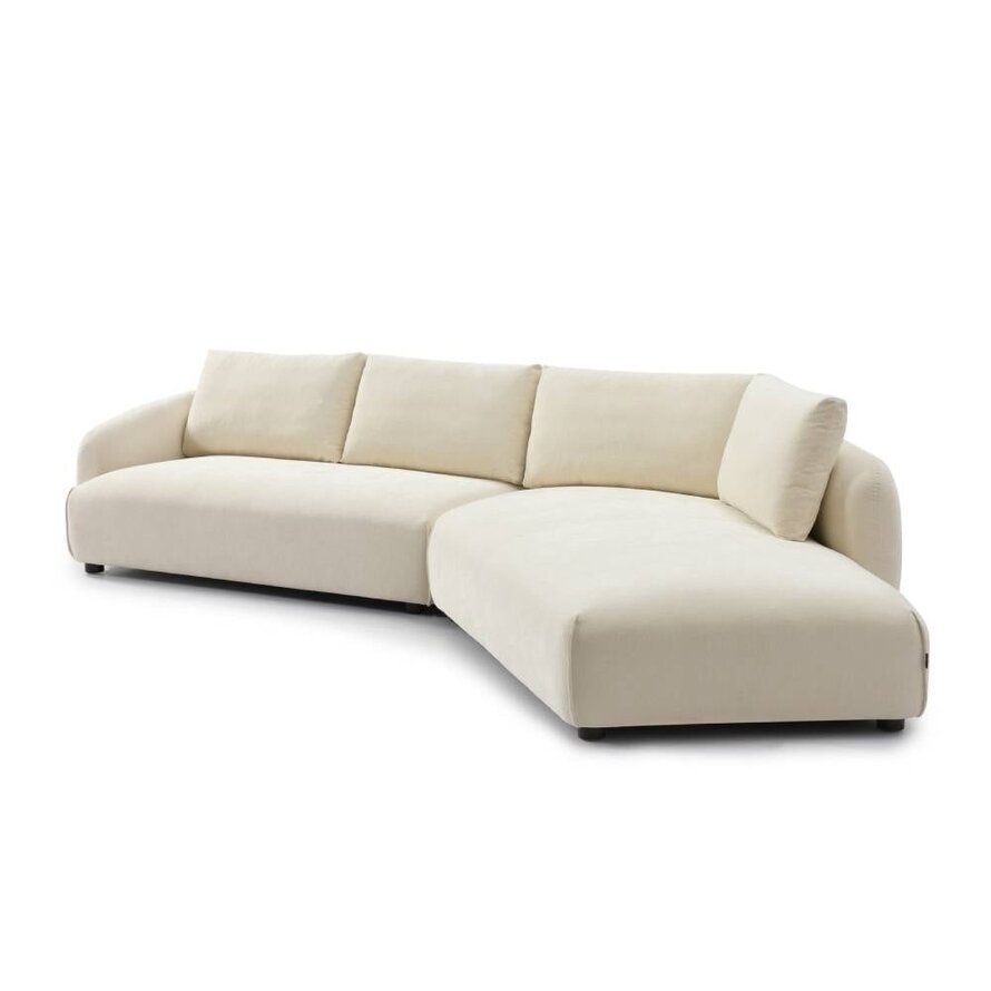Ecksofa Isa Stoff weiß rechts