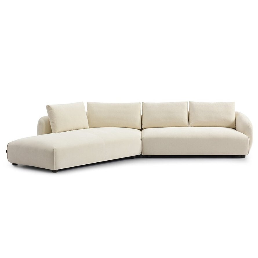 Ecksofa Isa Stoff weiß links