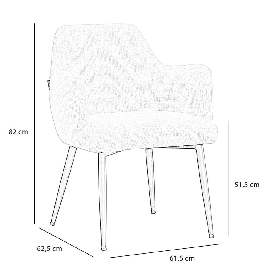 Esszimmerstuhl Lars recycelter Stoff mit Armlehne beige