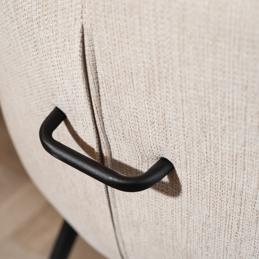 Esszimmerstuhl Lars recycelter Stoff mit Armlehne beige