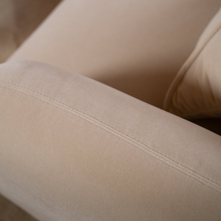 Ecksofa Palermo Samt beige rechts