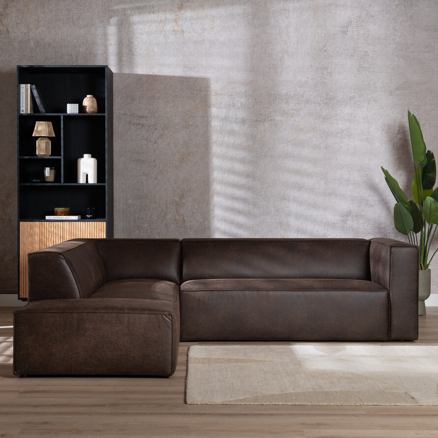 Ecksofa Memphis Leder braun links