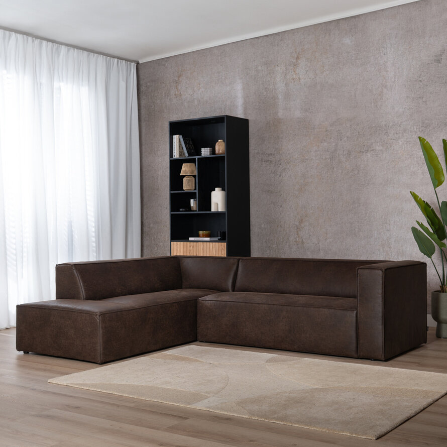 Ecksofa Memphis Leder braun links