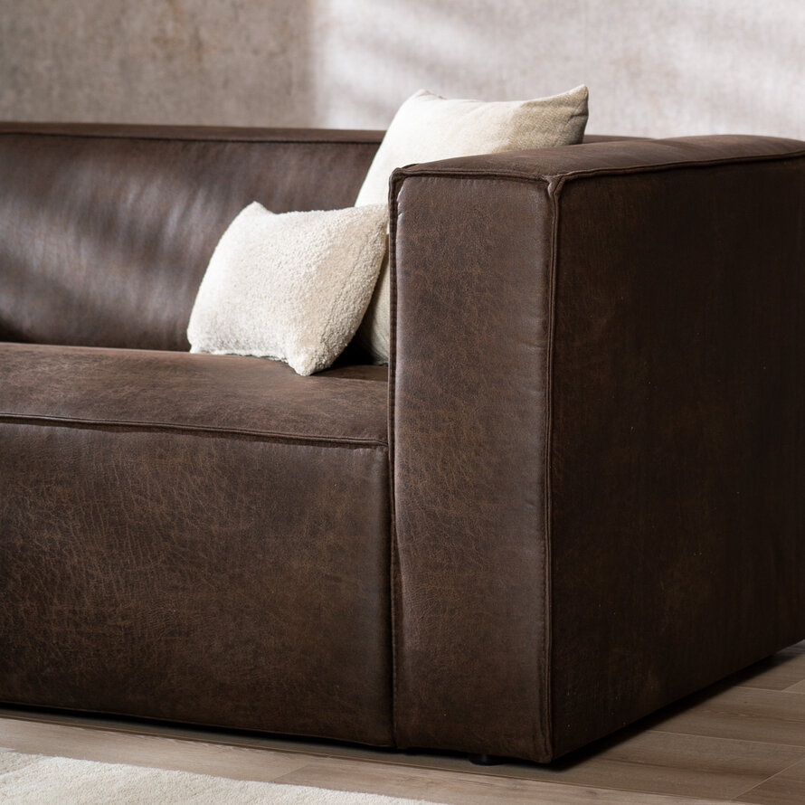Ecksofa Memphis Leder braun links