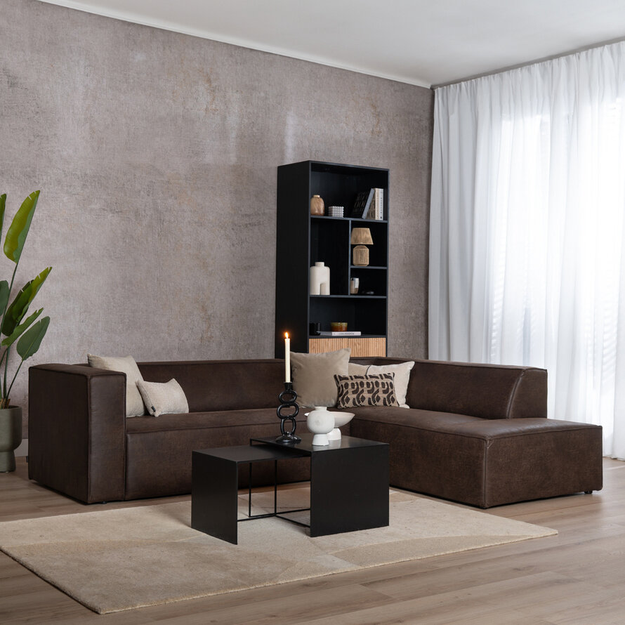 Ecksofa Memphis Leder braun rechts