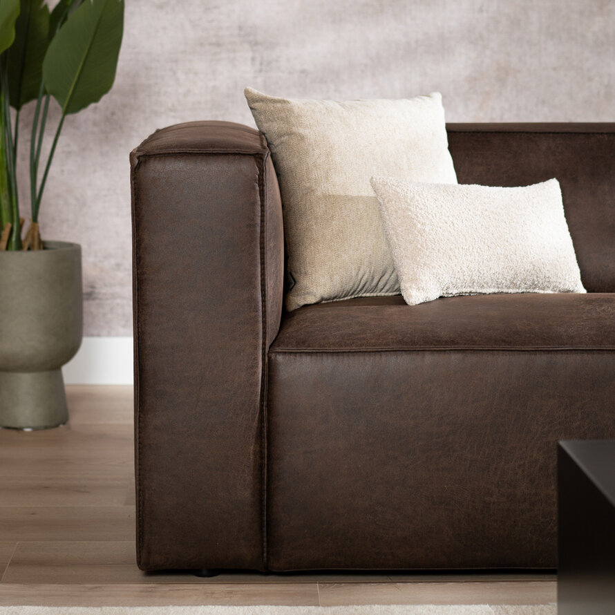 Ecksofa Memphis Leder braun rechts