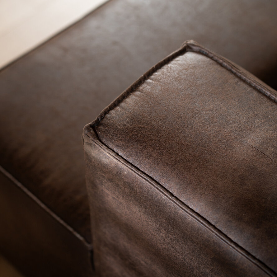 Ecksofa Memphis Leder braun rechts