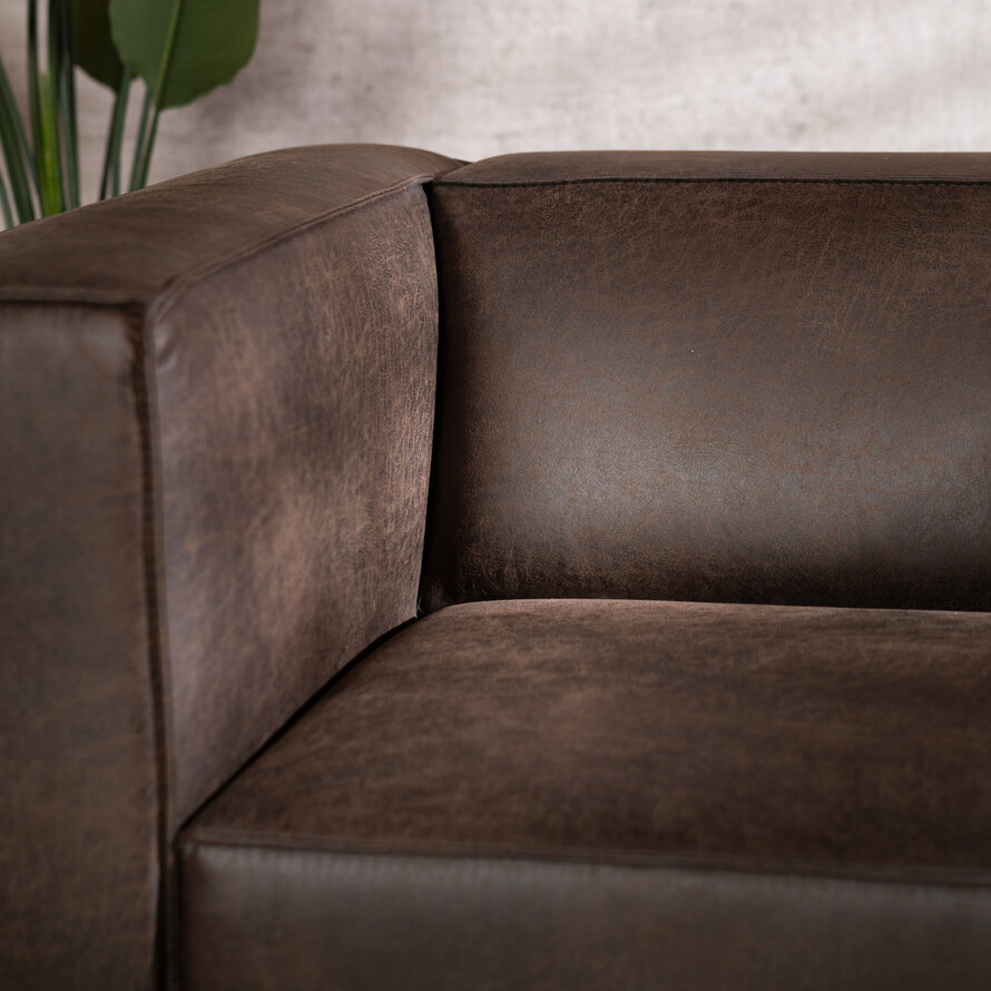 Ecksofa Memphis Leder braun rechts