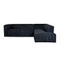 Ecksofa Memphis Chenille schwarz rechts