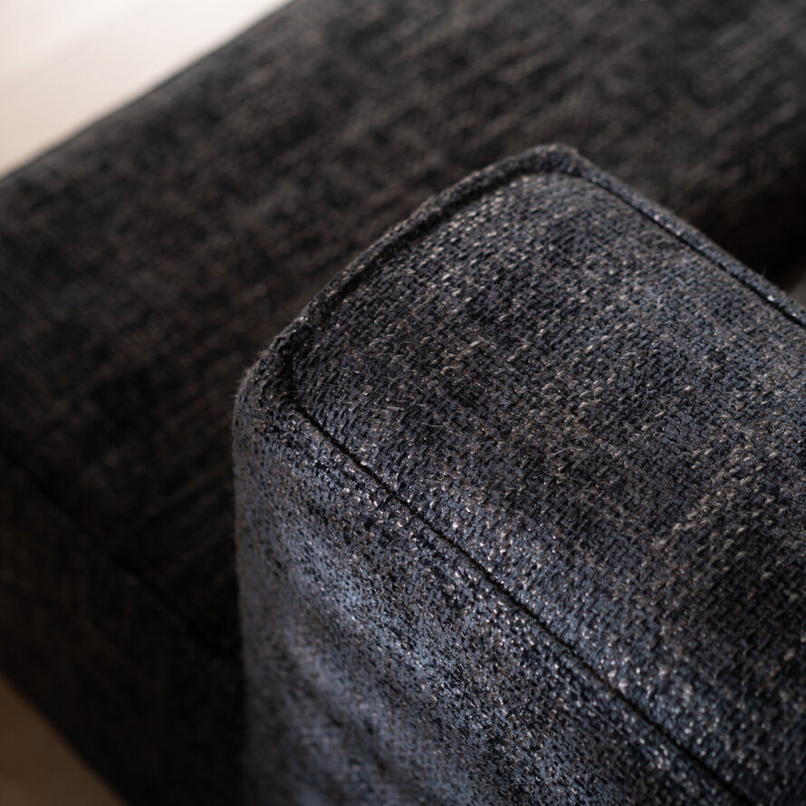 Ecksofa Memphis Chenille schwarz rechts