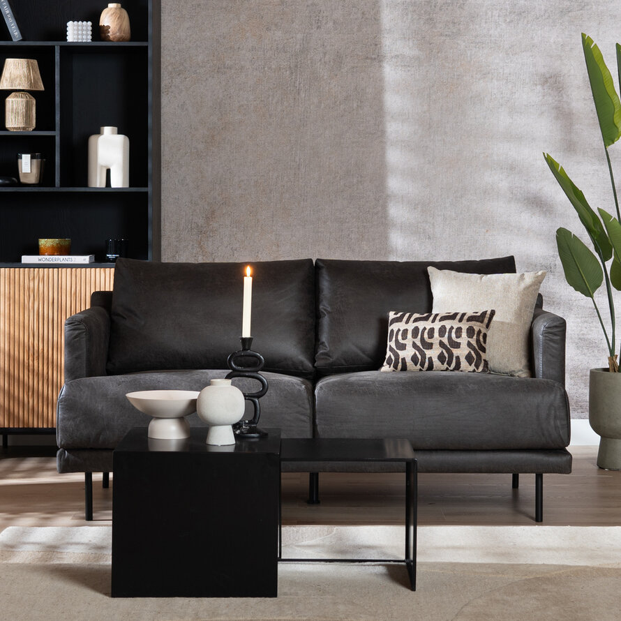Leder Sofa Denver 2,5-Sitzer anthrazit