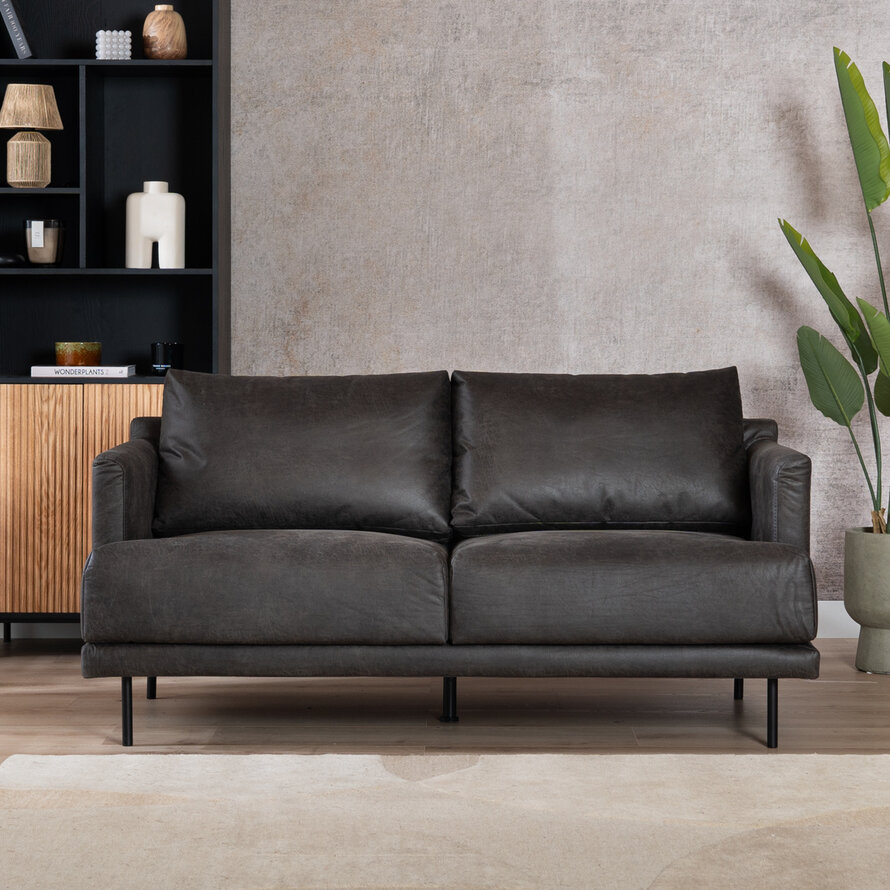 Leder Sofa Denver 2,5-Sitzer anthrazit