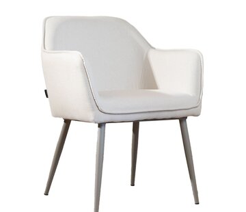 Bronx71 Esszimmerstuhl Elin recycelter Stoff mit Armlehne beige