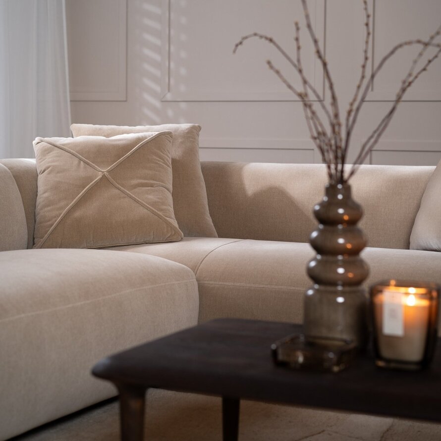 Ecksofa Palermo Samt taupe links