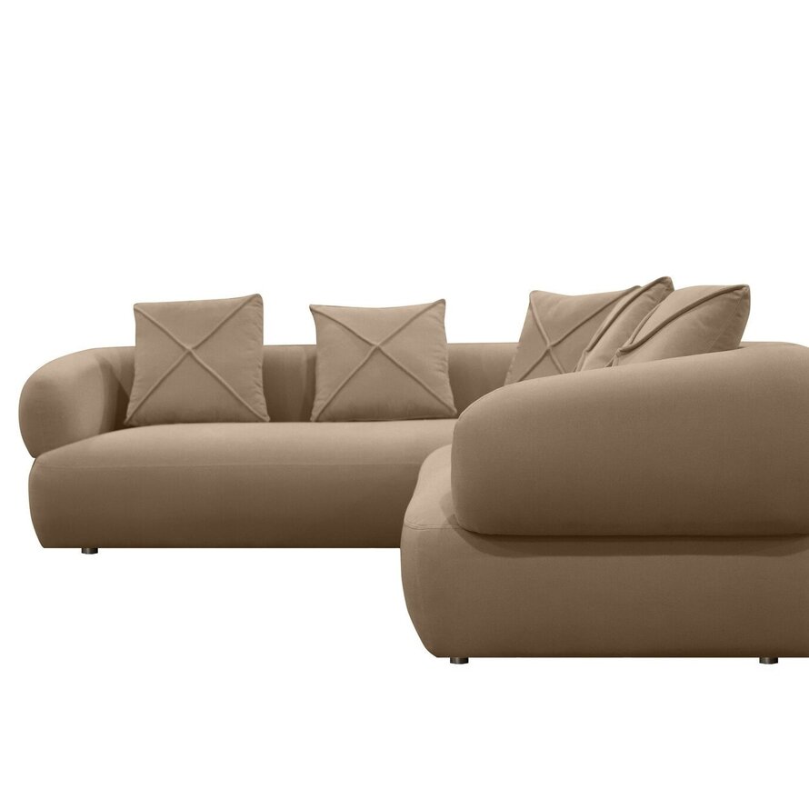 Ecksofa Palermo Samt taupe rechts