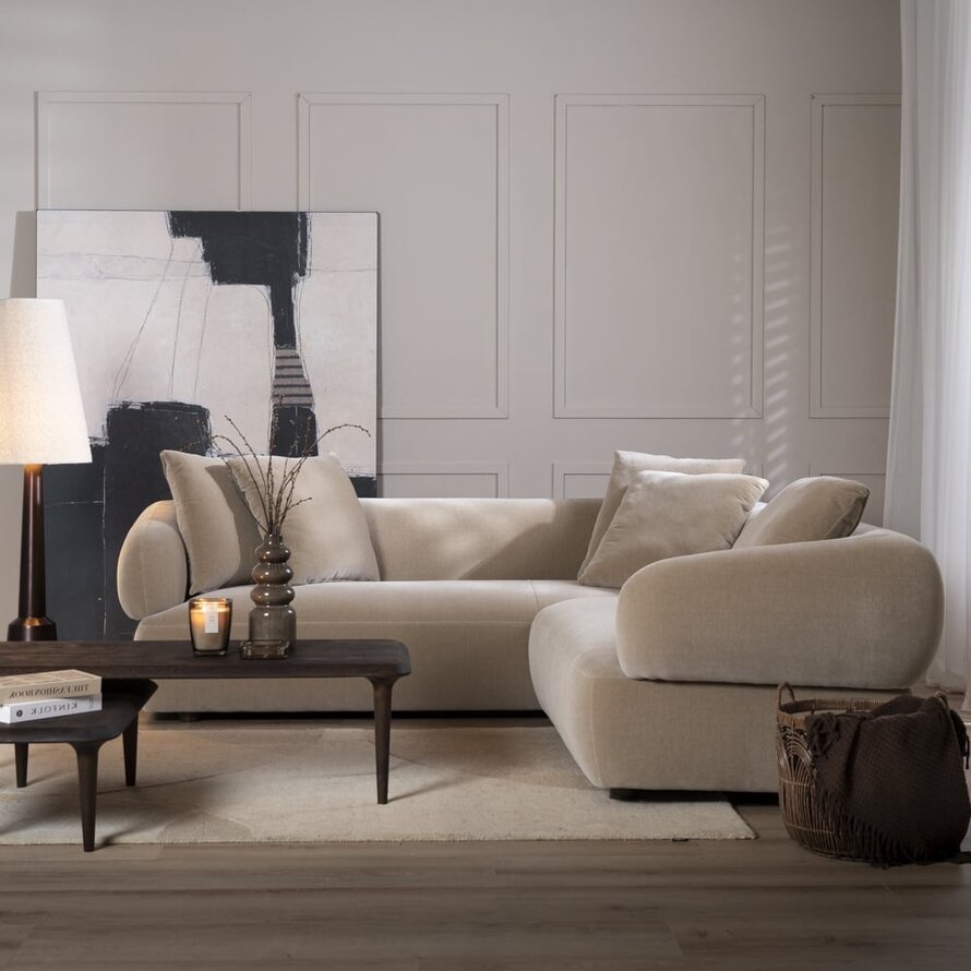 Ecksofa Palermo Samt taupe rechts