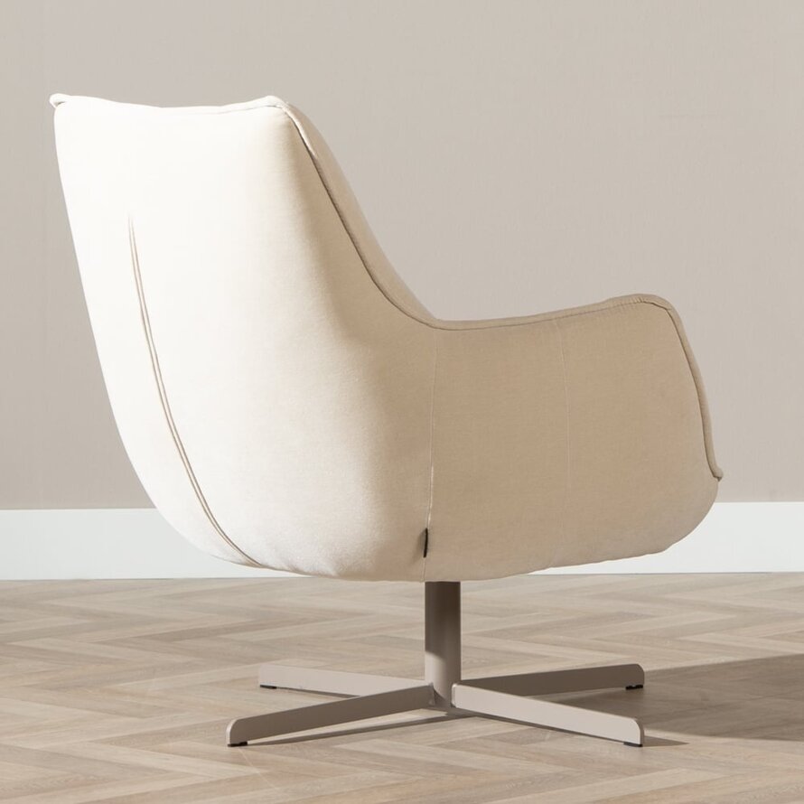 Sessel Stella Samt drehbar beige