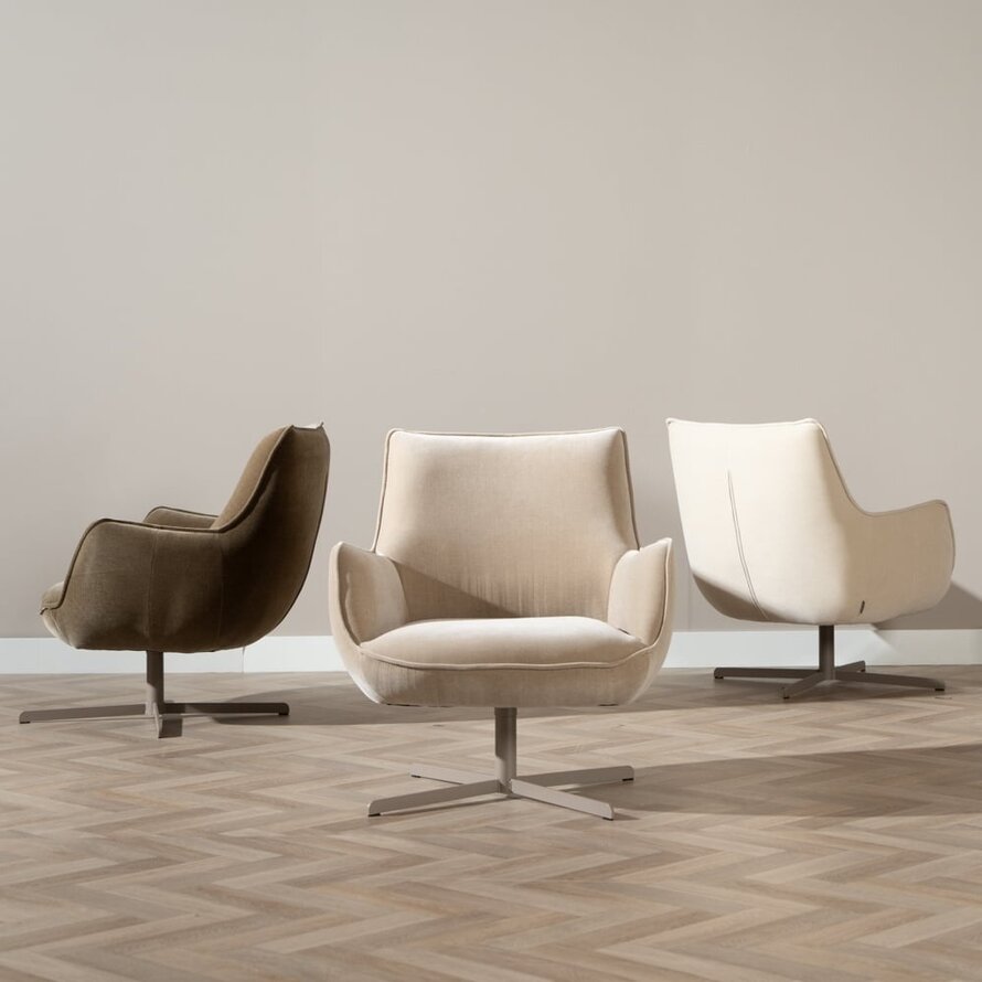 Sessel Stella Samt drehbar taupe