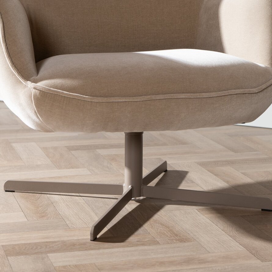 Sessel Stella Samt drehbar taupe