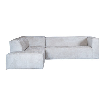 Bronx71 Ecksofa Memphis Chenille weiß links