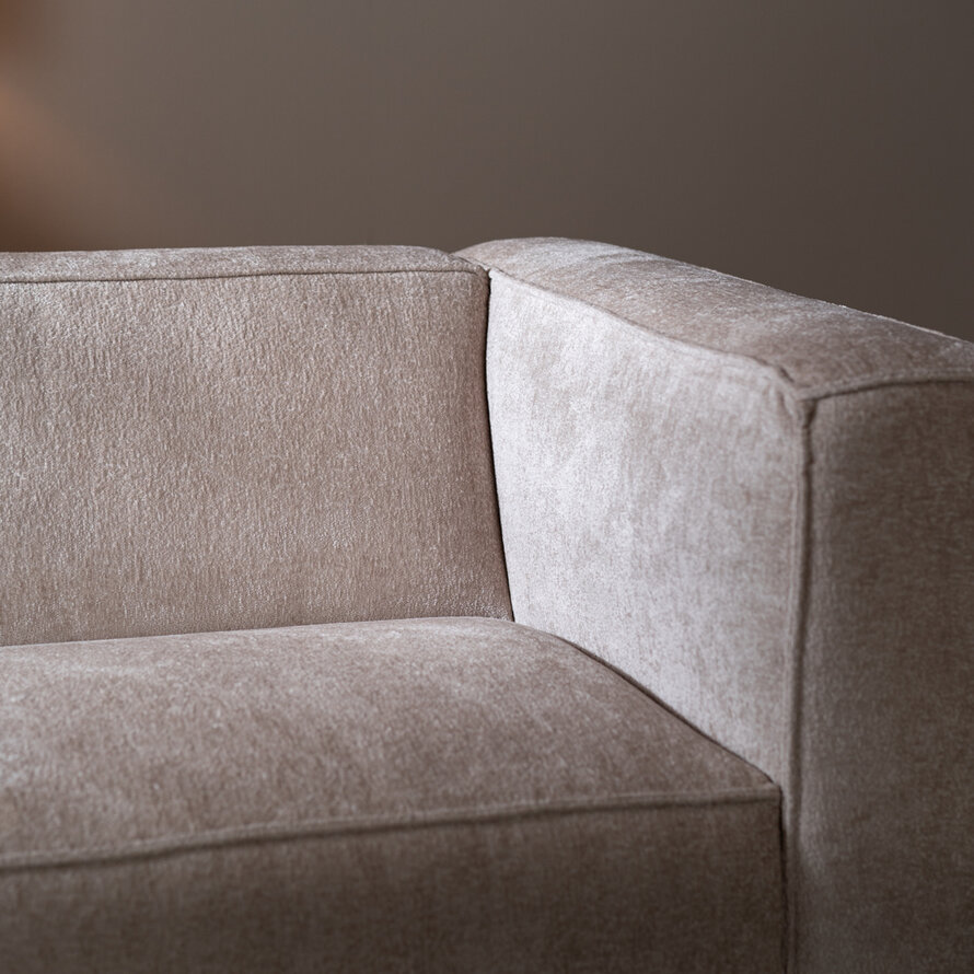 Ecksofa Memphis Chenille weiß links