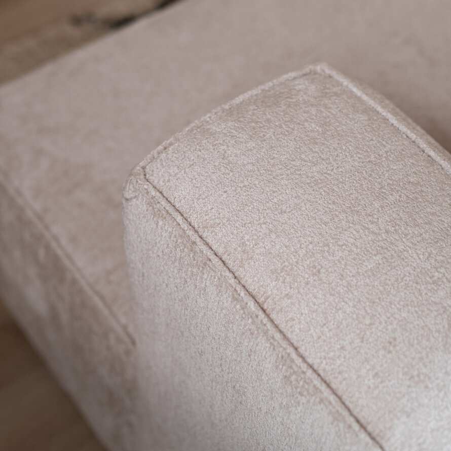 Ecksofa Memphis Chenille weiß rechts