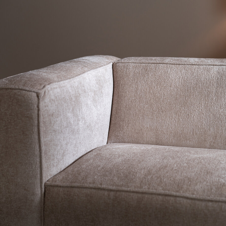 Ecksofa Memphis Chenille weiß rechts