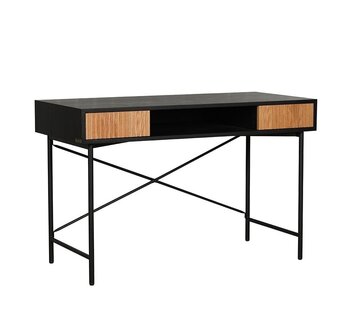 Bronx71 Schreibtisch Maury schwarz / Eiche hell 120x55x77cm