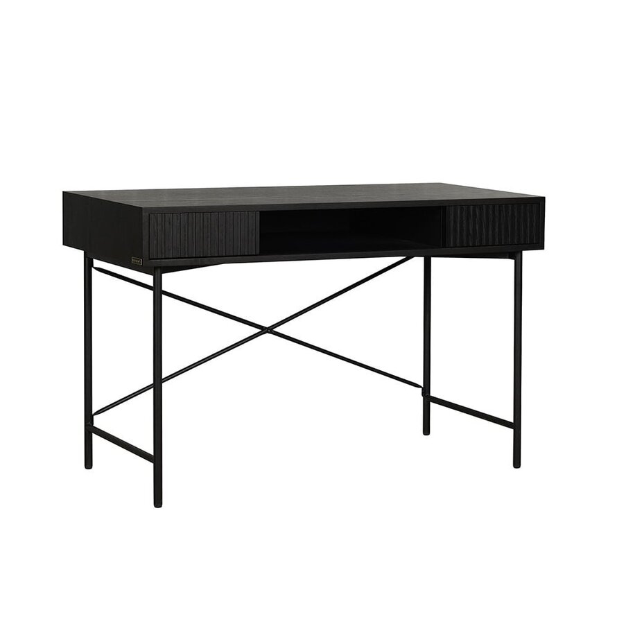 Schreibtisch Maury schwarz Eiche 120x55x77 cm
