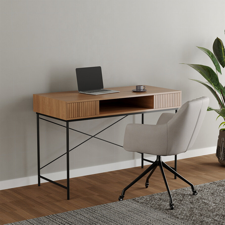 Schreibtisch Maury Eiche dunkel 120x55x77 cm