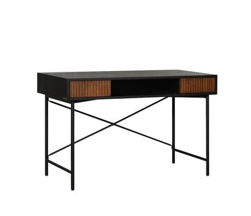 Bronx71 Schreibtisch Maury schwarz / Eiche dunkel 120x55x77cm