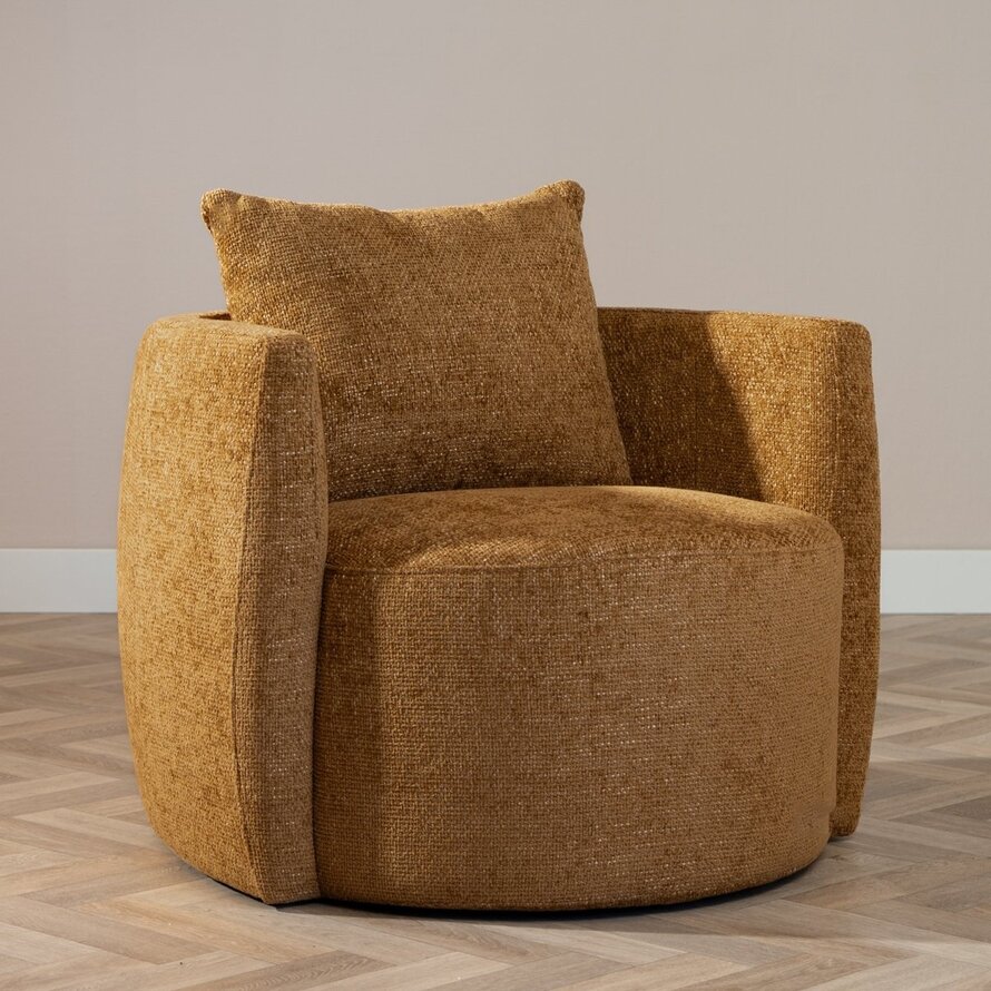 Sessel Ruby Chenille ockergelb/cognac
