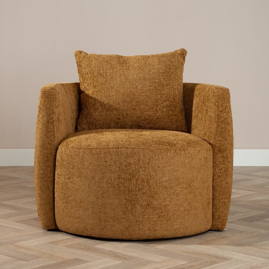 Sessel Ruby Chenille ockergelb/cognac
