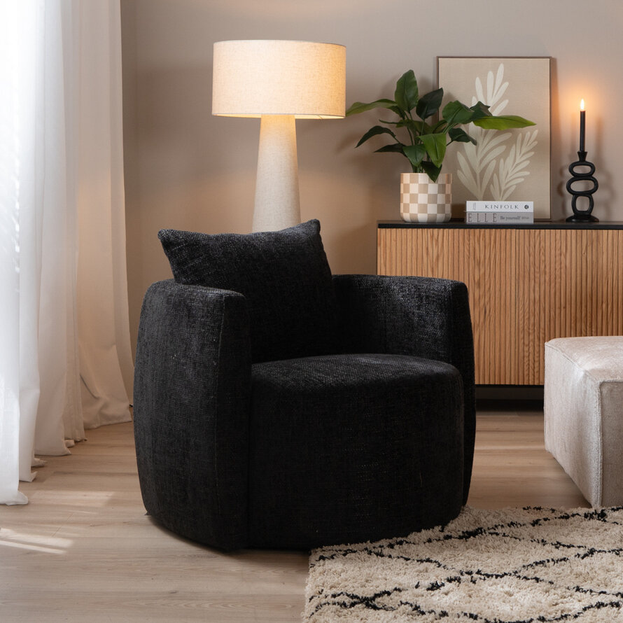Sessel Ruby Chenille schwarz