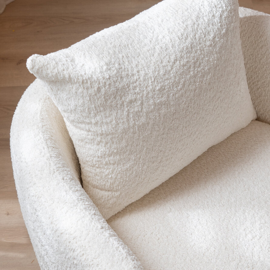 Bouclé Sessel Ruby weiß